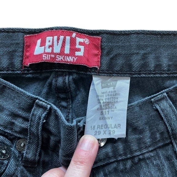 🔹5/$25🔹 Levi's Boys Faded Black 511 Skinny Jeans.‎ Size 18 Regular - Picture 3 of 10